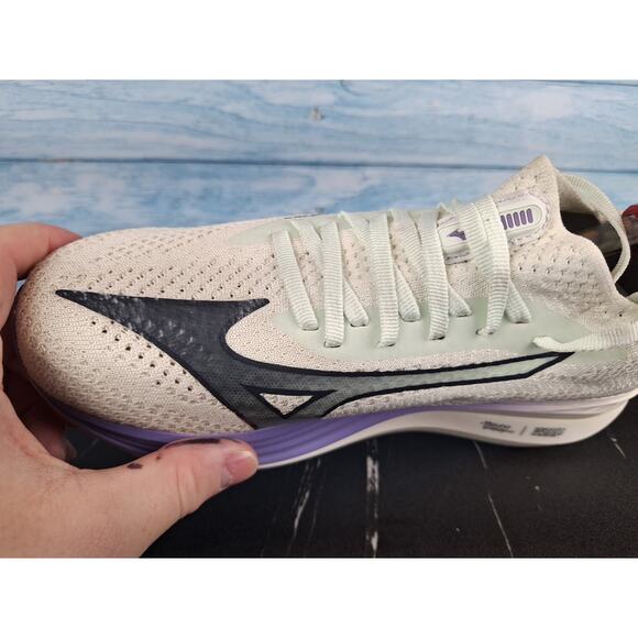 Mizuno Neo Zen Running Shoes White Soft Purple Green Cushioned Trainer Size 9 - Picture 14 of 15